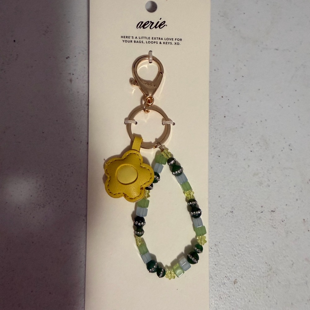 Aerie flower bag charm